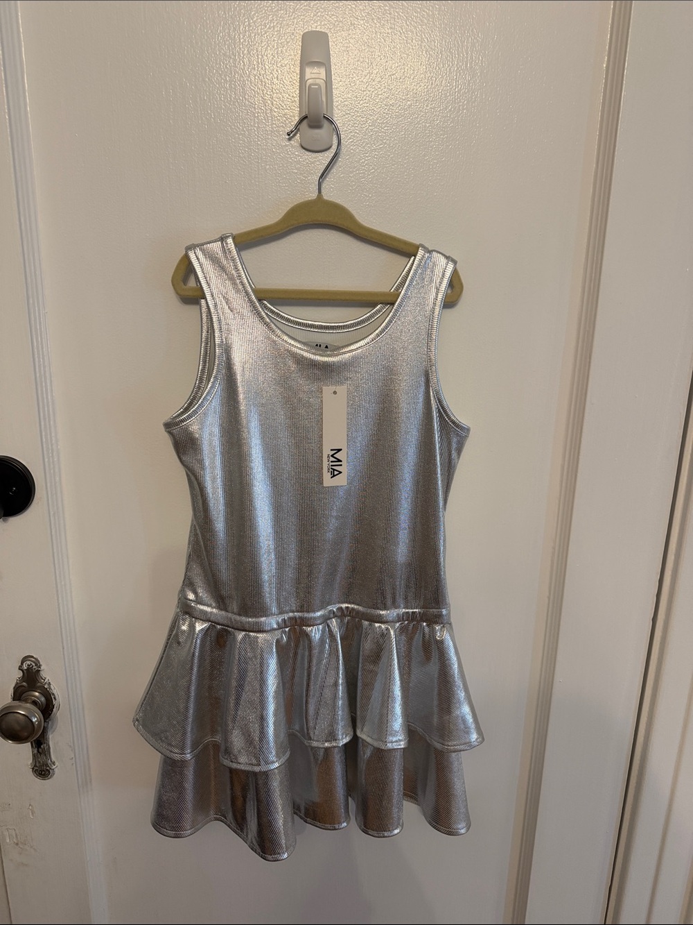 MIA Girls' Silver Metallic Party Dress size 6X